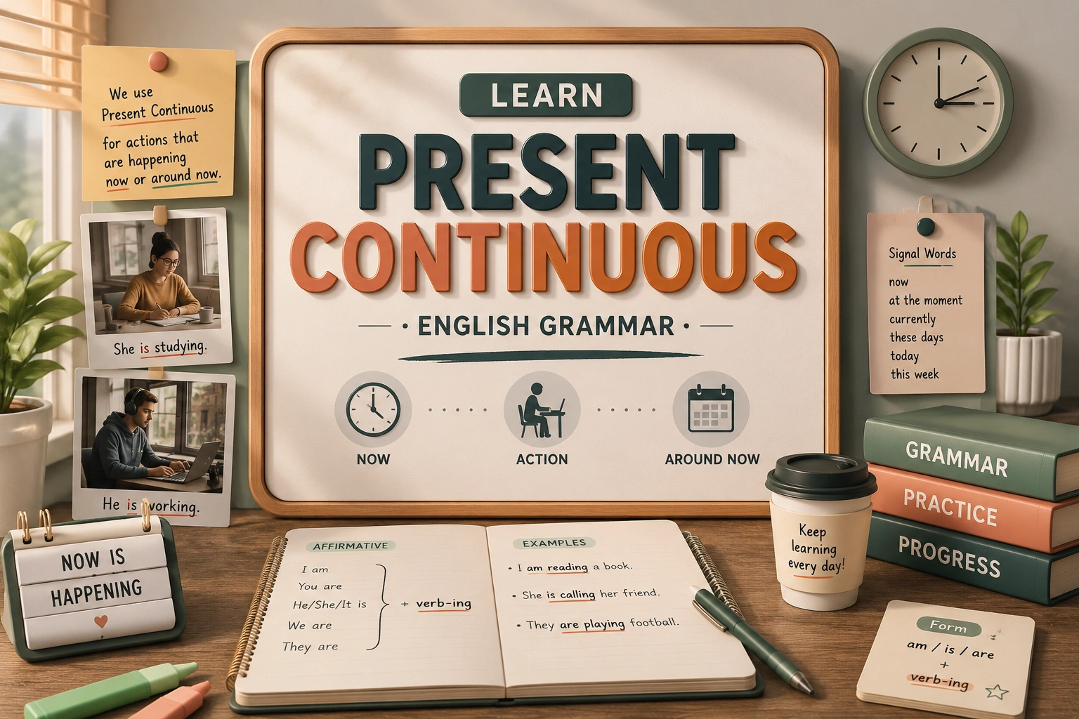 آموزش زمان حال استمراری (Present Continuous)